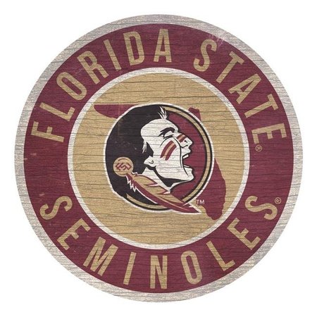 FAN CREATIONS Florida State Seminoles Sign Wood 12 Inch Round State Design 7846020156